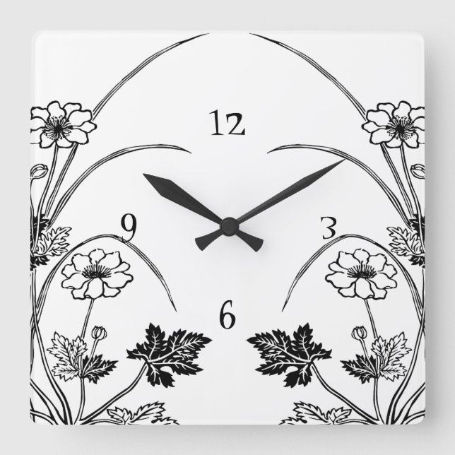 Horloge murale botanique Art nouveau (Recto)