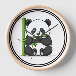 Horloge murale botanique élégante avec un ours mig