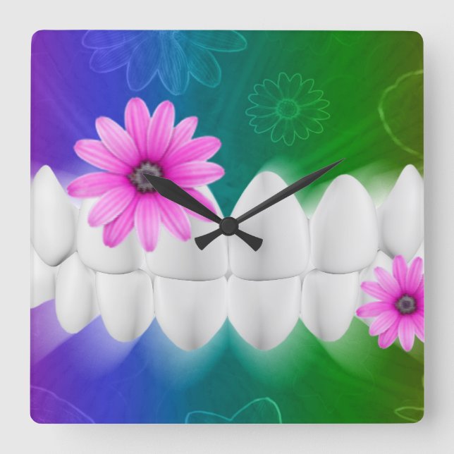 Horloge murale brillante blanche de dentiste de (Recto)