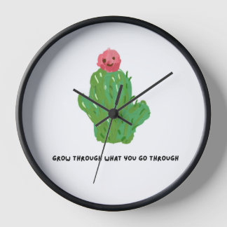 Horloge murale Cactus Mignon – Citation Inspirante