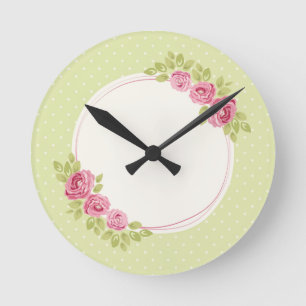Horloge Murale Cadre aux Roses Vintage Shabby Chic