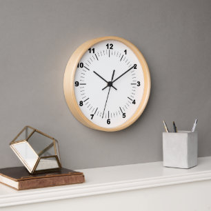 Horloge murale, Cadre en bois naturel rond de 10 p