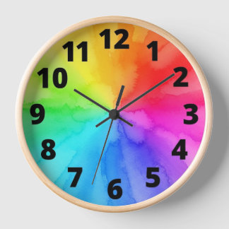 Horloge murale, Cadre en bois naturel rond de 10 p