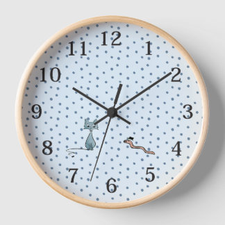 Horloge murale, cadre en bois naturel rond de 25,4