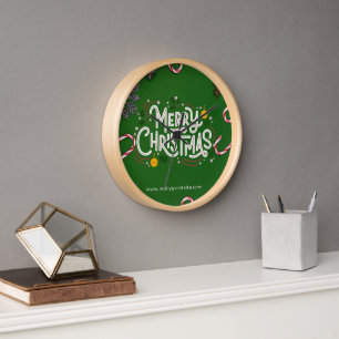 Horloge murale, cadre en bois naturel rond de 25 c