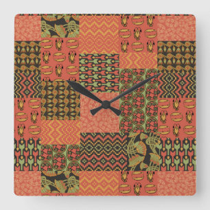 Horloge murale Carré de la tribu égyptienne Faux P
