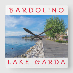 Horloge murale carré du lac de Garde Bardolino