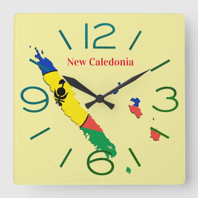 Horloge murale carré Neukaledonien Quadratische Wanduhr (Vorderseite)