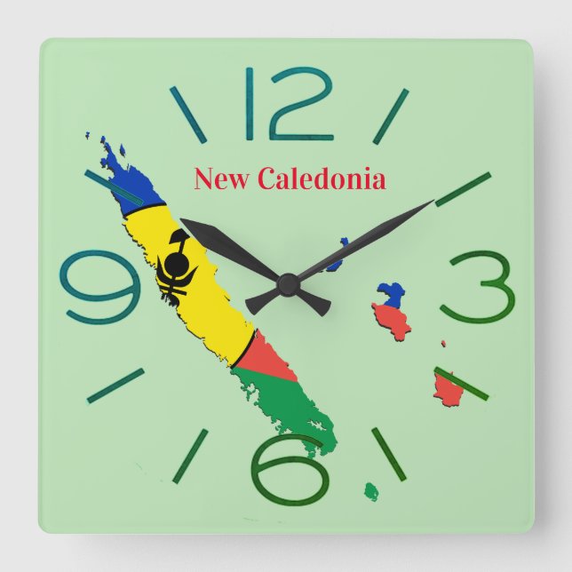 Horloge murale carré Neukaledonien Quadratische Wanduhr (Vorderseite)