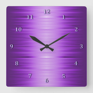 Horloge murale Carré violet violet ombragé