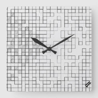 Horloge murale carrée à grille verrouillée