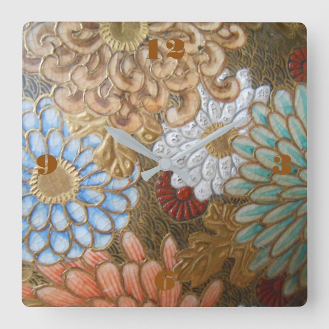 Horloge murale carrée de Cloisonne (Recto)