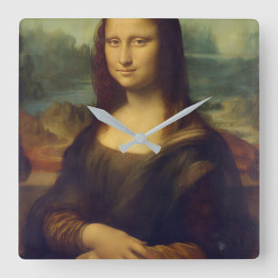 Horloge murale carrée en acrylique Mona Lisa