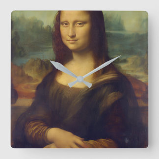 Horloge murale carrée en acrylique Mona Lisa