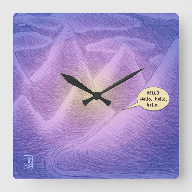 Horloge murale carrée en acrylique Mountain Dream  (Recto)