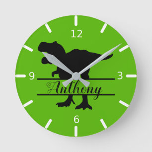 Horloge murale carrée personnalisée dinosaure