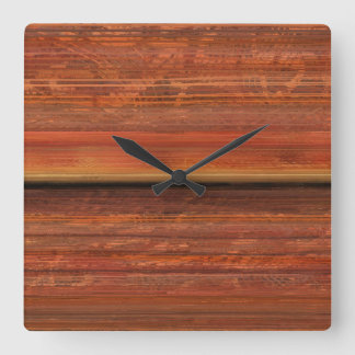 Horloge murale carrée rustique