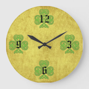 Horloge murale Celtic Shamrocks