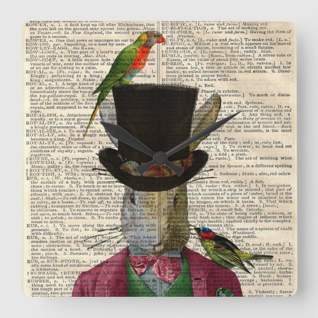 Horloge murale changée par page antique de livre (Recto)