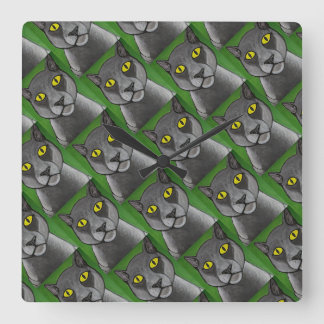 Horloge murale chat gris