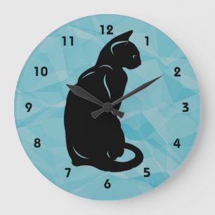 Horloge murale chat noir