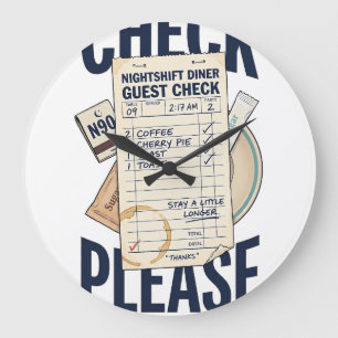 Horloge murale Check Please Retro Diner