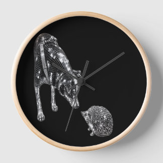 Horloge murale Chien et Hérisson | Amoureux des An