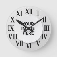 Horloge murale chiffres romains avec photo et nom