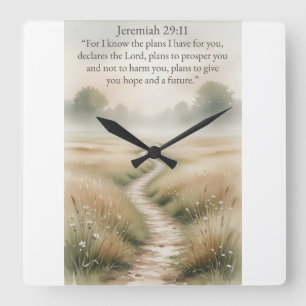 Horloge murale chrétienne Jérémie 29:11 Bible