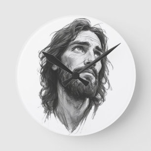 Horloge murale chrétienne Jésus-Christ