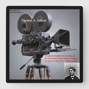 Horloge murale citation de Thomas Edison "Encore u