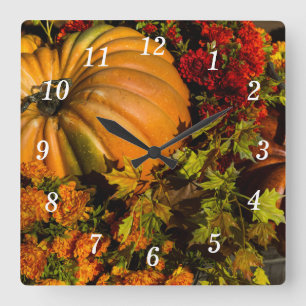 Horloge murale citrouille Et Mum Arrangement