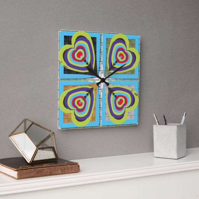Horloge murale coeurs (Bureau)
