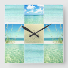 Horloge murale Collage Ocean Beach