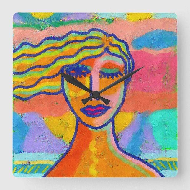 Horloge murale colorée d'art Abstrait (Recto)