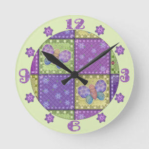Horloge murale colorée de patchwork