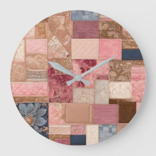Horloge murale colorée en Patchwork Quilt