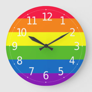 Horloge murale colorée simple de l'arc-en-ciel  