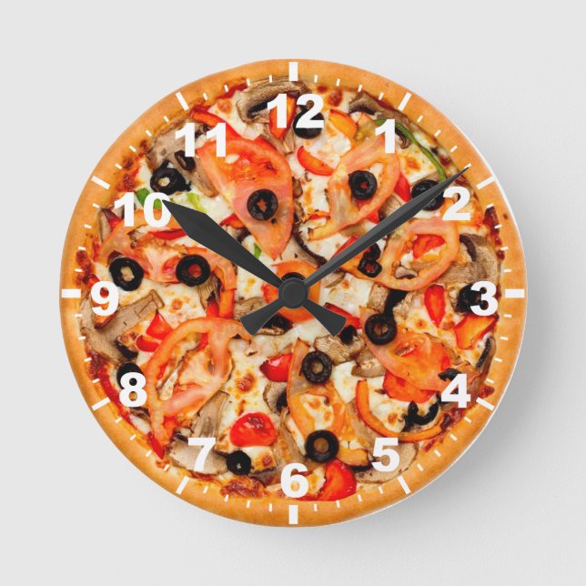 Horloge murale Cool de texture de pizza (Recto)