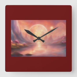 Horloge murale Couleur Bourgogne, Abstraite
