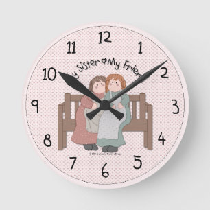 Horloge murale country « Sisterly Love »