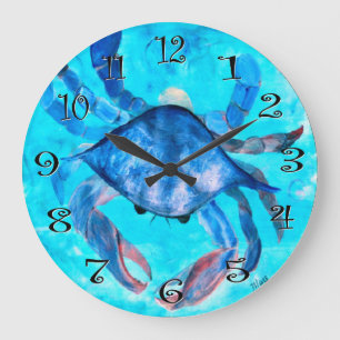 horloge murale crabe bleu bouilli