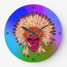 Horloge murale Crâne indien