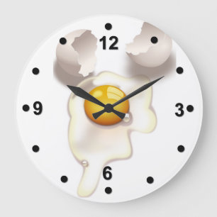 Horloge murale criquée de cuisine d'oeufs