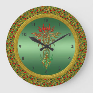Horloge murale croisée religieuse