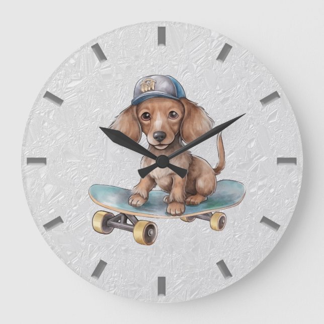 Horloge murale Dachshund aquarelle (Recto)