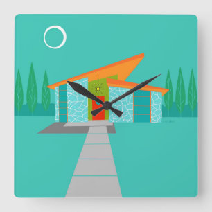 Horloge murale d'acrylique de carré de Chambre de