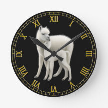 Horloge murale d'amour maternel d'alpaga
