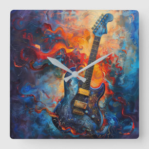 Horloge murale d'art de la guitare électrique