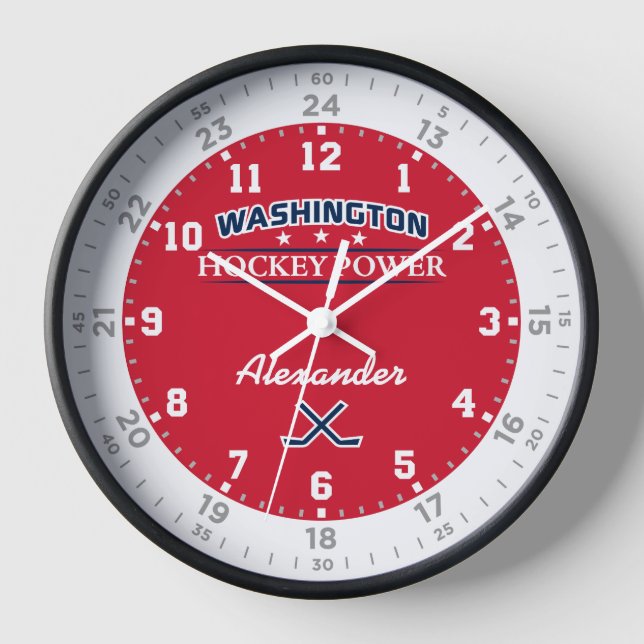 Horloge murale de 24 heures de Washington Hockey P (Recto)